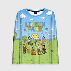 Лонгслив женский Linkin Park мультяшный стиль на поляне, цвет: 3D-принт