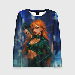 Лонгслив женский Нами киберпанк реализм, цвет: 3D-принт