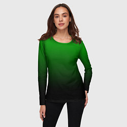 Лонгслив женский Green gradient, цвет: 3D-принт — фото 2