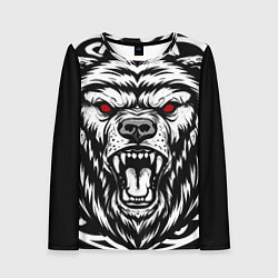 Лонгслив женский Яростный медведь, цвет: 3D-принт