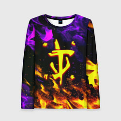 Лонгслив женский Doom огненный стиль, цвет: 3D-принт