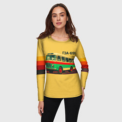 Лонгслив женский Ретро автобус ГЗА-651 поп-арт, цвет: 3D-принт — фото 2