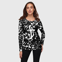 Лонгслив женский Дум белые брызги красок, цвет: 3D-принт — фото 2