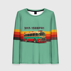 Лонгслив женский Ретро автобус ЗИЛ 158ВРА1 поп-арт, цвет: 3D-принт