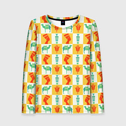 Лонгслив женский Мотивы Египта, цвет: 3D-принт