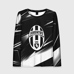 Лонгслив женский Juventus geometry stripes black, цвет: 3D-принт