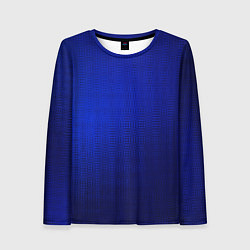 Лонгслив женский Синий с затемнением текстура, цвет: 3D-принт