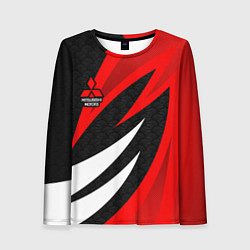 Лонгслив женский Митсубиси - красный спорт, цвет: 3D-принт