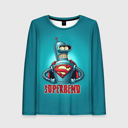 Лонгслив женский Bender superman - collaboration, цвет: 3D-принт