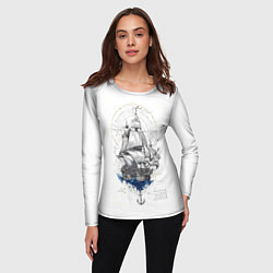 Лонгслив женский Корабль - иллюстрация, цвет: 3D-принт — фото 2