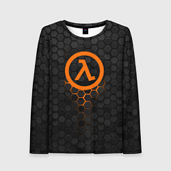 Лонгслив женский Халф лайф - темные соты, цвет: 3D-принт