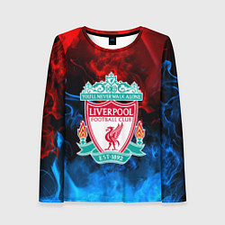 Лонгслив женский Liverpool огненный дым текстура, цвет: 3D-принт