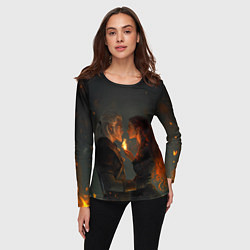 Лонгслив женский Ведьмак и огненная Трисс, цвет: 3D-принт — фото 2