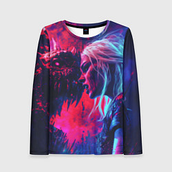 Лонгслив женский Цири и чудовище, цвет: 3D-принт