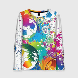 Лонгслив женский Краски футбола, цвет: 3D-принт