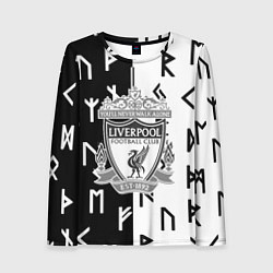 Лонгслив женский Liverpool символы текстура, цвет: 3D-принт