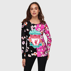 Лонгслив женский Liverpool весенние цветы, цвет: 3D-принт — фото 2