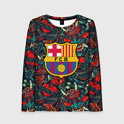 Лонгслив женский Barcelona japan tatoo, цвет: 3D-принт