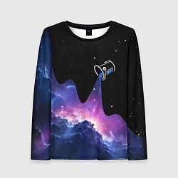 Лонгслив женский Потеки космической краски, цвет: 3D-принт