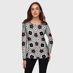 Лонгслив женский Звезды в геометрической абстракции, цвет: 3D-принт — фото 2