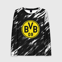 Лонгслив женский Borussia штрихи красок текстура, цвет: 3D-принт