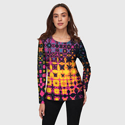 Лонгслив женский Фиолетово-желтая метаморфоза, цвет: 3D-принт — фото 2