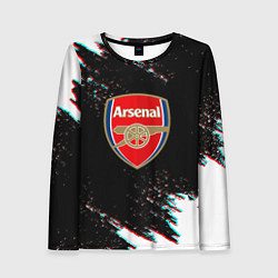 Лонгслив женский Арсенал краски глитч текстура, цвет: 3D-принт