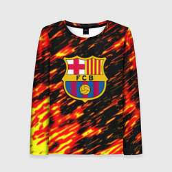 Лонгслив женский Barcelona штрихи огненные, цвет: 3D-принт