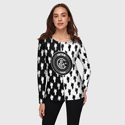 Лонгслив женский Inter паттерн люди спорт, цвет: 3D-принт — фото 2