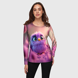 Лонгслив женский Фиолетовая птичка, цвет: 3D-принт — фото 2