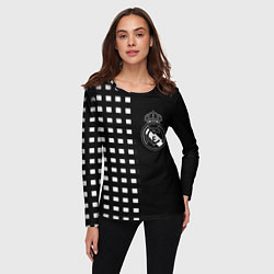 Лонгслив женский Real Madrid клетка, цвет: 3D-принт — фото 2
