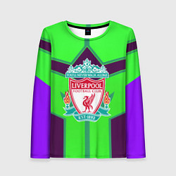 Лонгслив женский Liverpool геометрия текстура спорт, цвет: 3D-принт