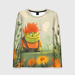 Лонгслив женский Маленький Шрек с рыжими волосами, цвет: 3D-принт