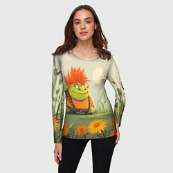 Лонгслив женский Маленький Шрек с рыжими волосами, цвет: 3D-принт — фото 2