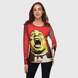 Лонгслив женский Орущий Шрек, цвет: 3D-принт — фото 2