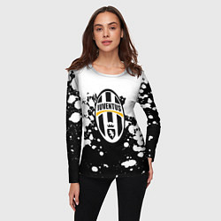 Лонгслив женский Juventus белые краски текстура, цвет: 3D-принт — фото 2