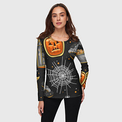 Лонгслив женский Атмосфера хэллоуина, цвет: 3D-принт — фото 2