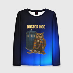 Лонгслив женский Doctor Hoo сова у телефонной будки, цвет: 3D-принт