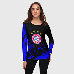 Лонгслив женский Бавария Мюнхен синие краски, цвет: 3D-принт — фото 2