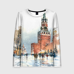Лонгслив женский Новогодний Кремль, цвет: 3D-принт