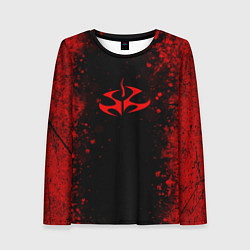 Лонгслив женский Эмблема hitman на черном фоне, цвет: 3D-принт