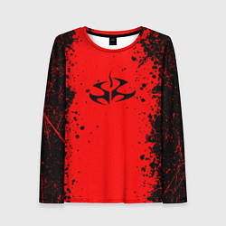 Лонгслив женский Эмблема hitman на красном фоне, цвет: 3D-принт