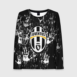 Лонгслив женский Ювентус текстура руки краски, цвет: 3D-принт