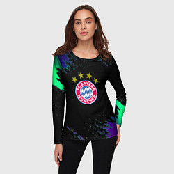 Лонгслив женский Бавария Мюнхен краски текстура, цвет: 3D-принт — фото 2