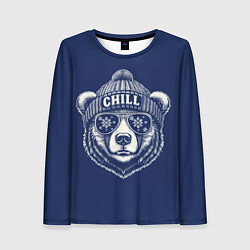 Лонгслив женский Chill bear, цвет: 3D-принт