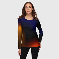 Лонгслив женский Color black red blue, цвет: 3D-принт — фото 2