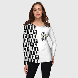 Лонгслив женский Ювентус паттерн люди, цвет: 3D-принт — фото 2