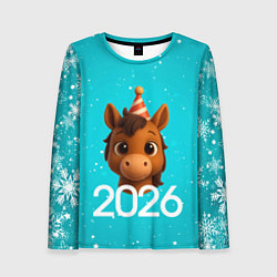 Лонгслив женский Голова лошадки, цвет: 3D-принт