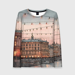 Женский лонгслив Новогодний зимний Питер