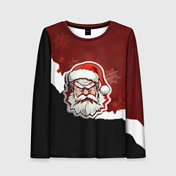 Женский лонгслив Злой дед мороз красный и черный